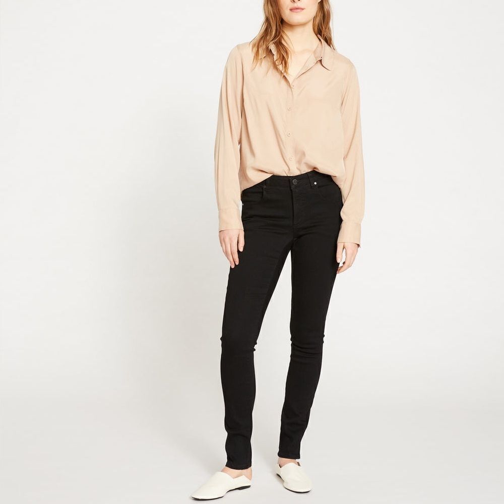 Universal Standard Black Seine Mid Rise Skinny Jeans 32 Inch NWT